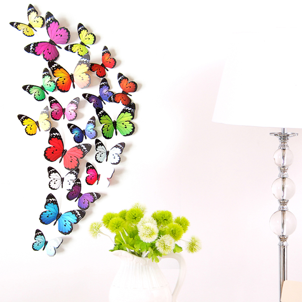 3D Schmetterlinge Für Die Wand 36 Stück, Schwarz Weiß Wandtattoo